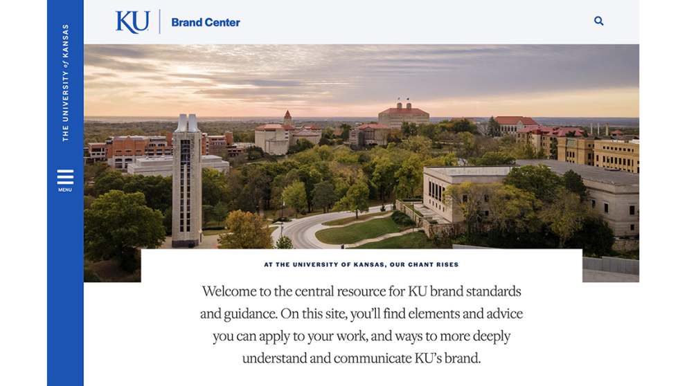 a screenshot of the KU Homepage