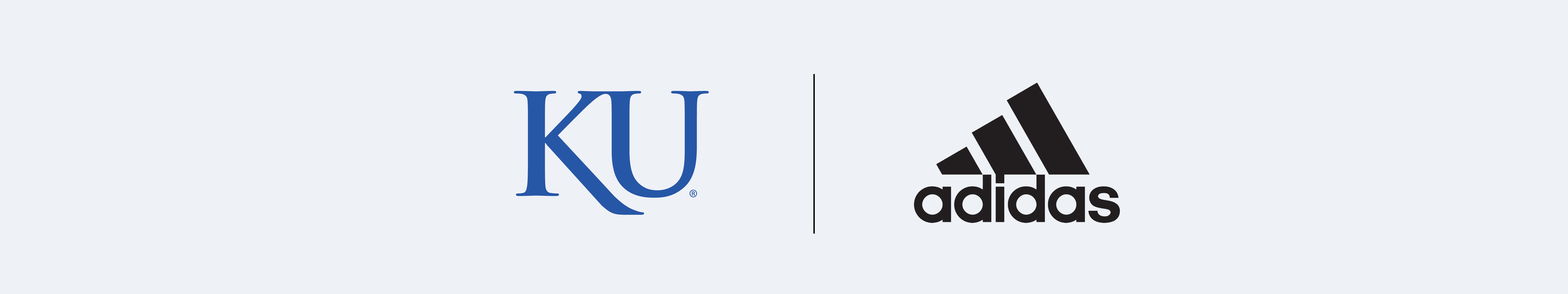 "Example of external co-branding with KU and Adidas using the KU logo."