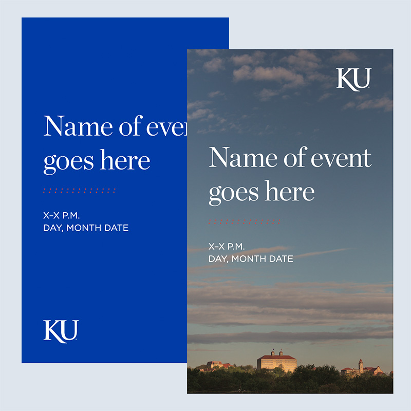 Screenshot of formal event program featuring a photo of the sky over campus