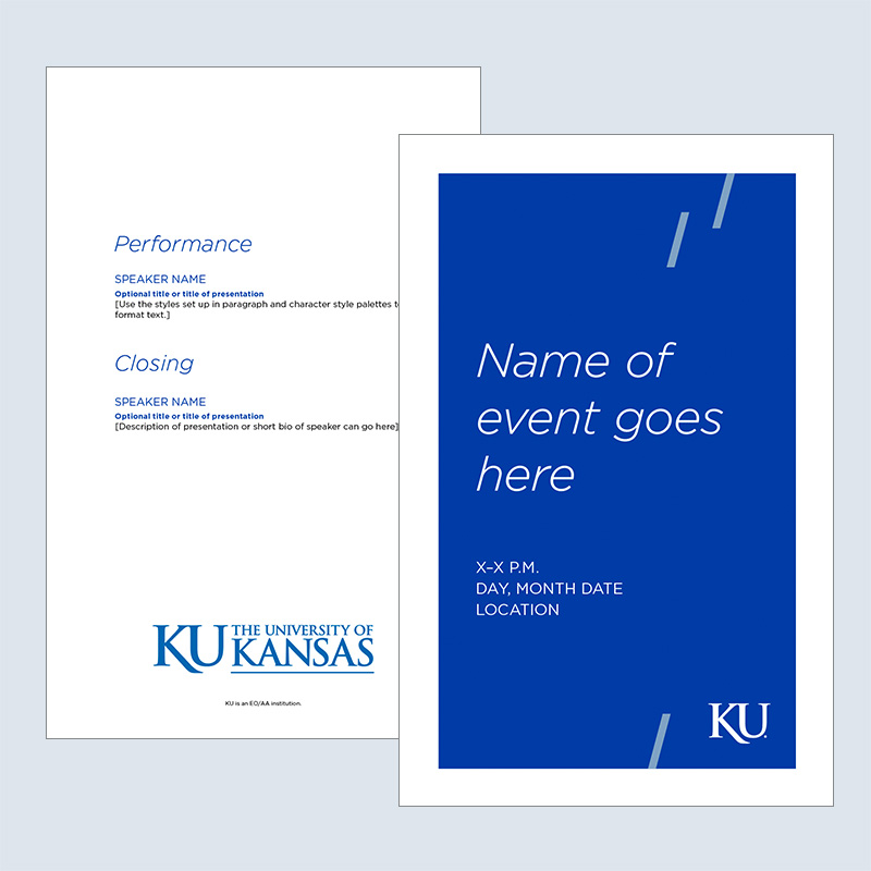 Screenshot of an event program featuring a blue background and white text